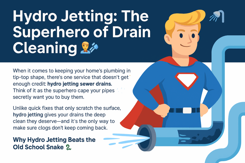 Hydro jetting service ad – The Plumber Man, Inc. in North County San Diego, expert drain cleaning